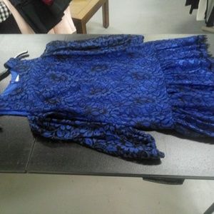 New Blue lace cold shoulder dress